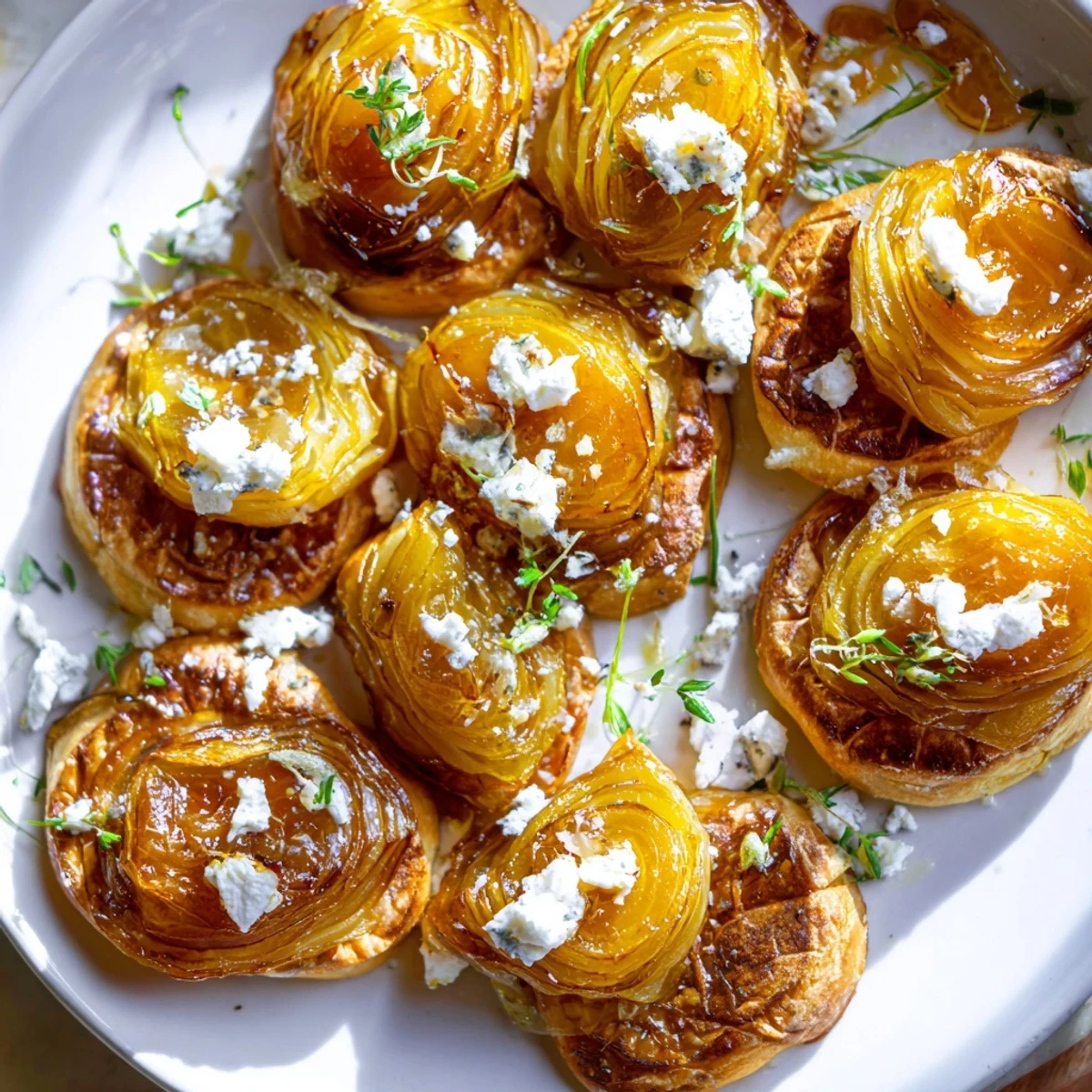 Warm and savory Caramelized Onion and Goat Cheese Tart, a vegetarian main dish with golden-brown crust.