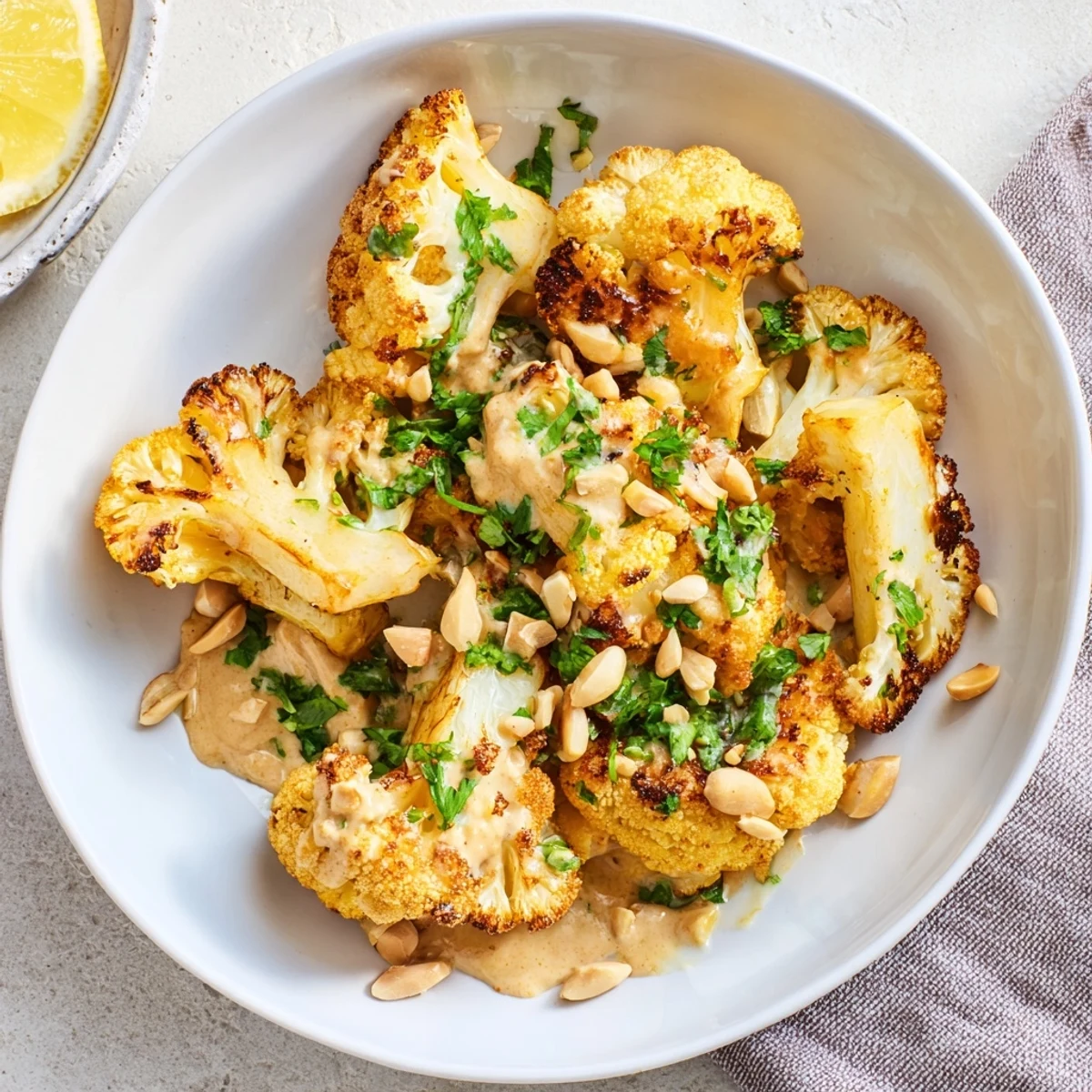 Roasted Cauliflower Steaks Tahini