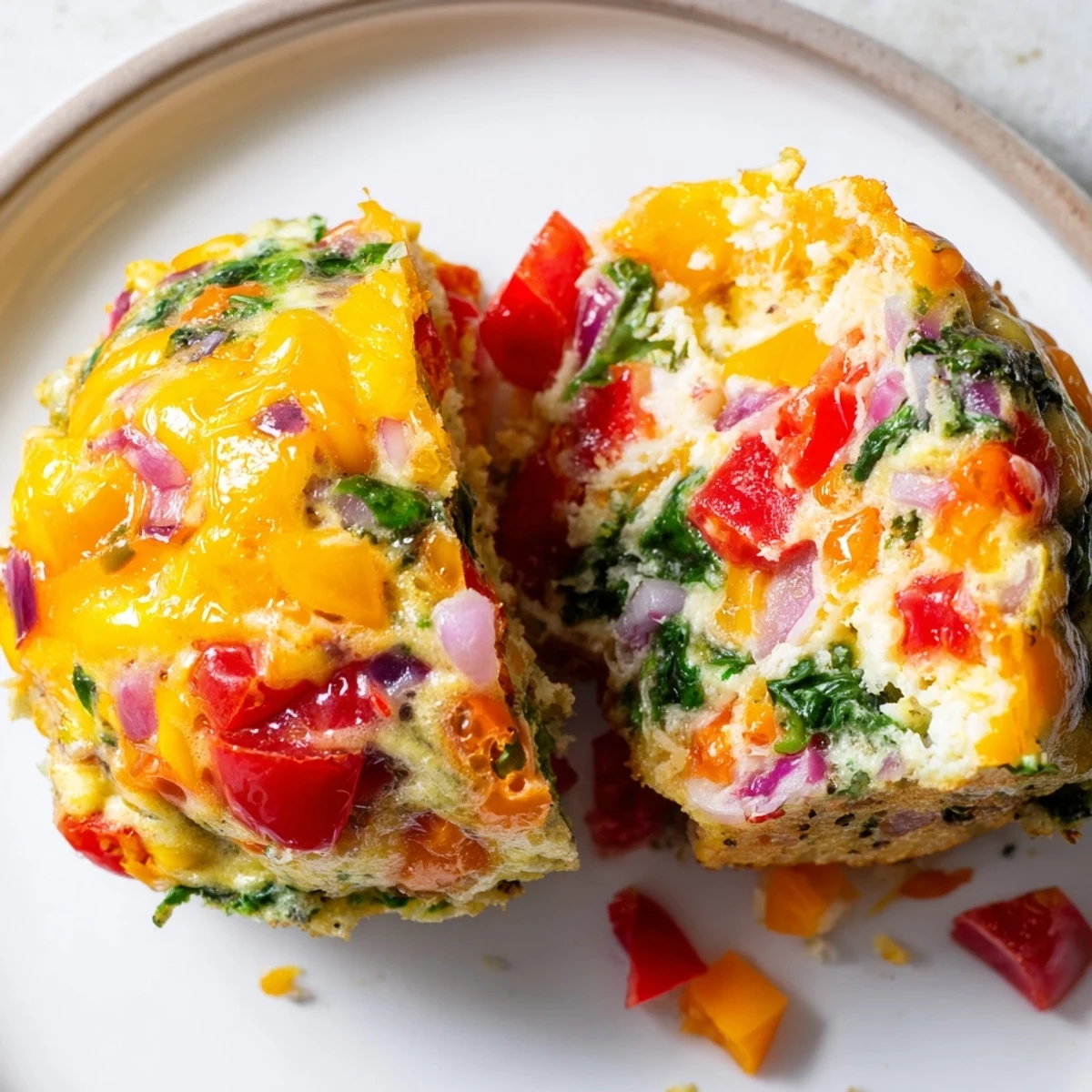 Fluffy Egg Muffins Veggies Cheese