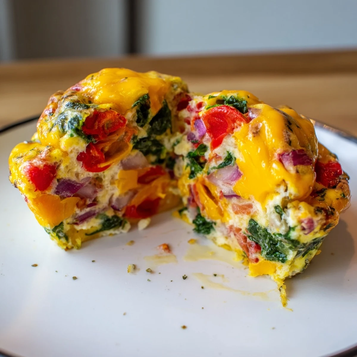 Delicious, fluffy Customizable Egg Muffins, perfect for a grab-and-go breakfast served warm.