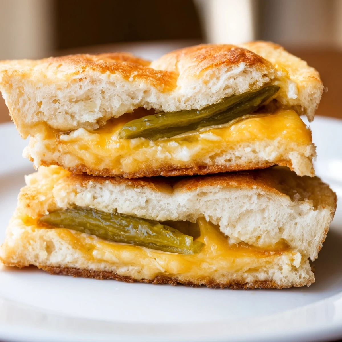 Pickle cheddar cheese buns