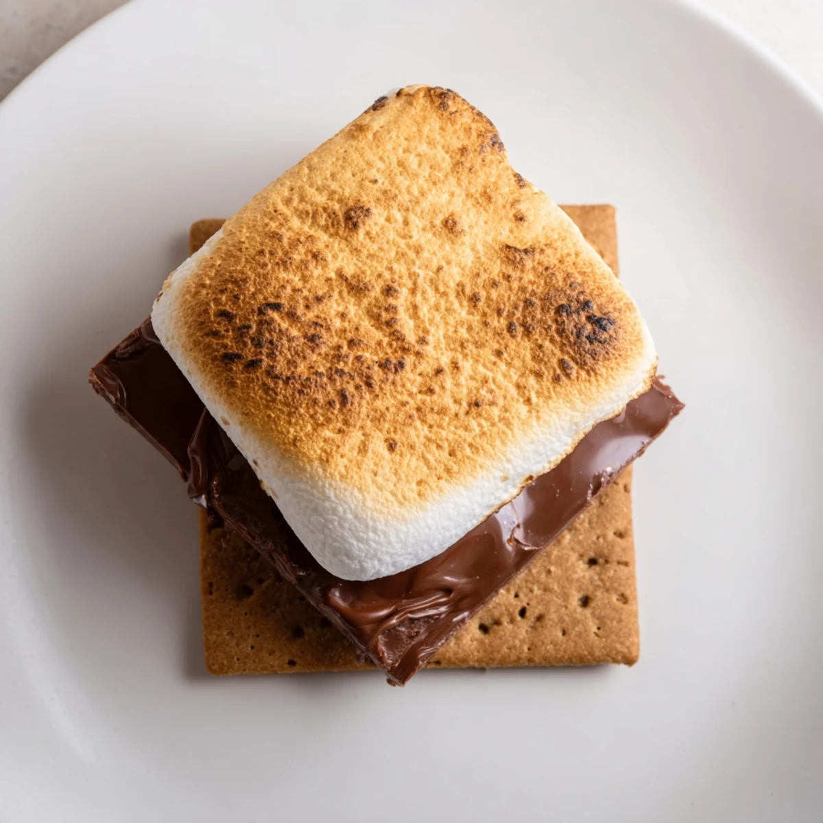 Golden marshmallows puff over melted chocolate inside crisp graham crackers for Air Fryer S'mores.