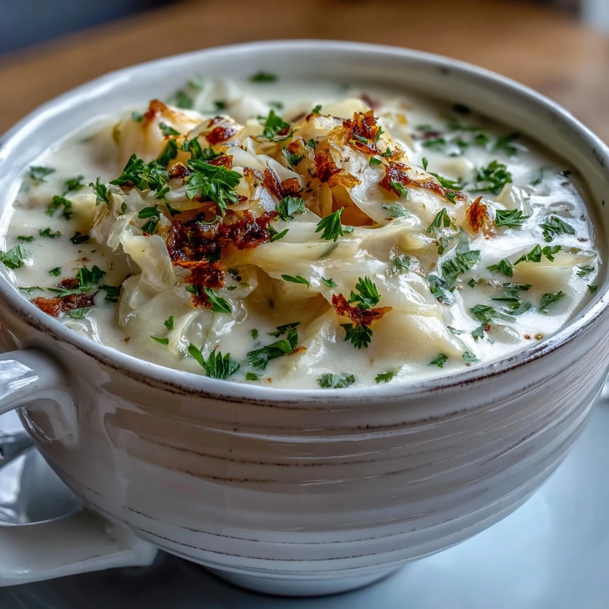 Creamy Potato Soup with Cabbage