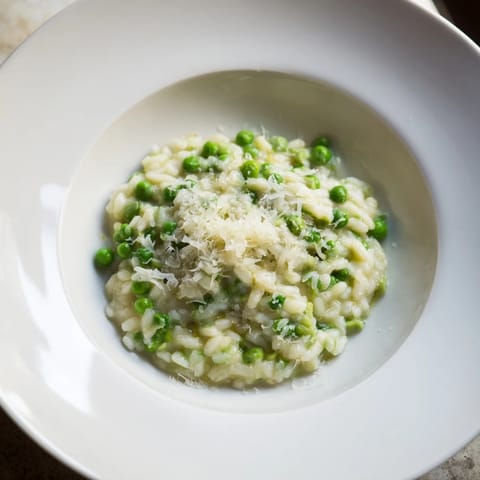 Creamy Parmesan Orzo Peas
