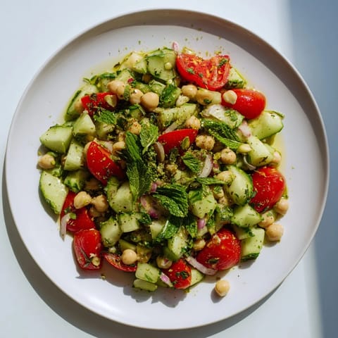 Fresh Cucumber Chickpea Salad