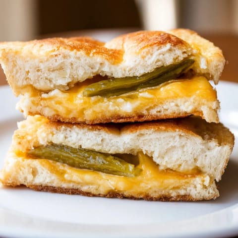 Pickle cheddar cheese buns