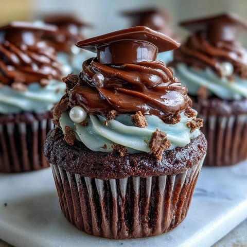 Simple Graduation Cupcakes Cap Toppers