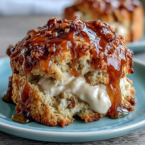 Dandelion honey scones with clotted cream, warm and golden, perfect for a spring brunch spread.  