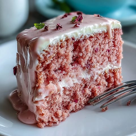 Beautiful pink Bridal Shower Rosé Velvet Cake topped with creamy frosting and gold accents.