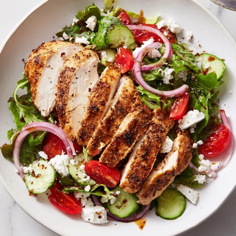 Imagine the vibrant Quick Pan-Seared Chicken Salad, perfectly seared chicken atop colorful vegetables.
