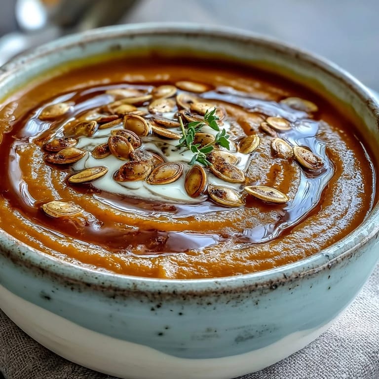 Roasted Butternut Squash Soup simmering in a rustic pot, showing its creamy texture and warm orange hue, ideal for chilly days.