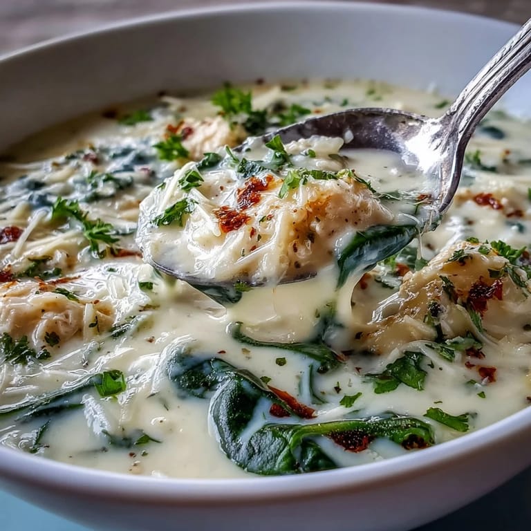 Garlic Parmesan Chicken Soup served steaming hot in a white bowl, garnished with extra grated Parmesan, ready for a cozy weeknight dinner.