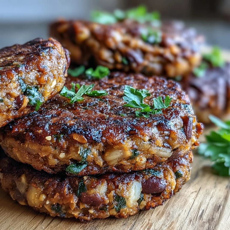 These vegan Black-Eyed Pea Burger Patties sit on a plate with fresh lettuce and tomato.