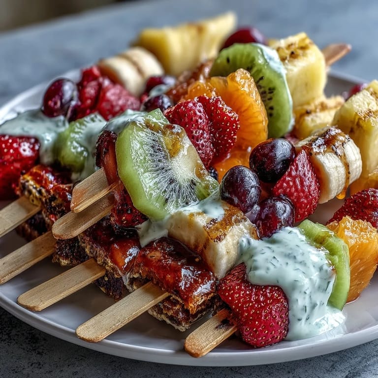 Kid-friendly lunchbox filled with fresh fruit skewers, veggie sticks, cherry tomatoes, and a sweet vanilla yogurt dip for dipping.