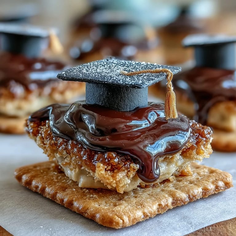These graduation-themed sugar cookies feature black fondant caps and yellow tassels, ideal for party treats.