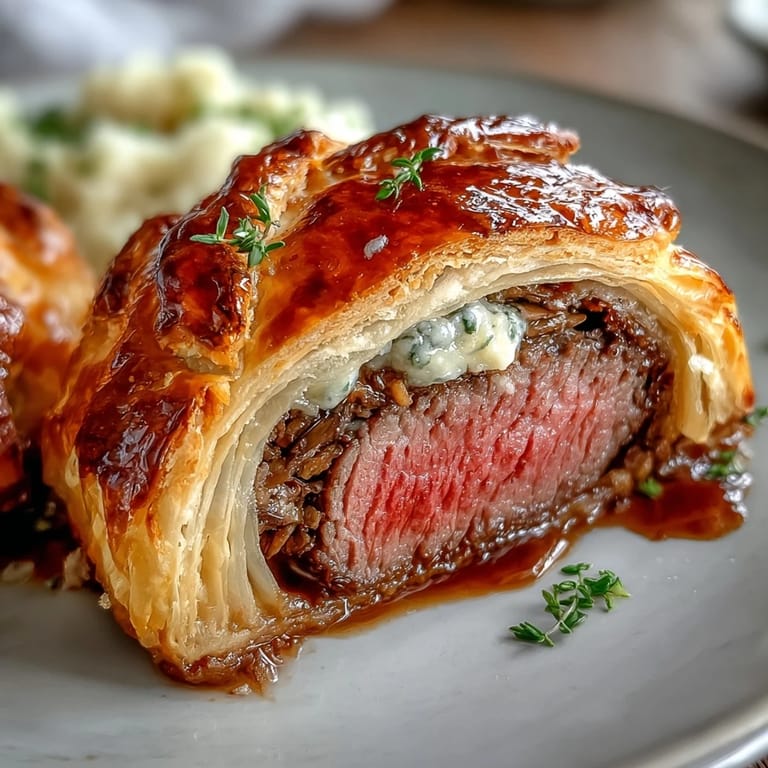 Miniature beef wellington masterpieces, boasting flaky pastry and juicy, tender beef.