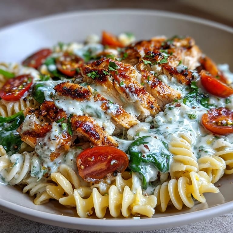 Hearty High Protein Pasta Bowl, a colorful, satisfying meal ready to eat.