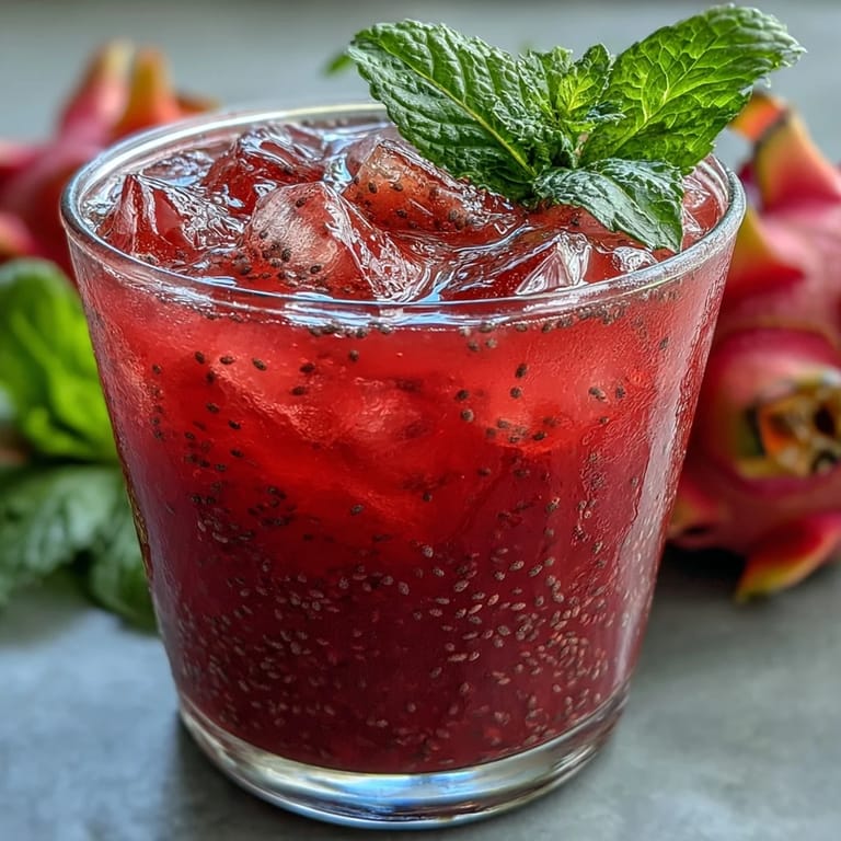 Picture this healthy Dragon Fruit Lemonade with Chia Seeds, a vibrant, thirst-quenching drink.