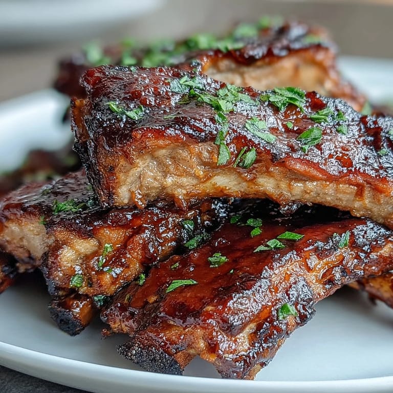 Show-stopping Father's Day BBQ Rib Board, perfectly cooked ribs with various homemade sauce accompaniments.